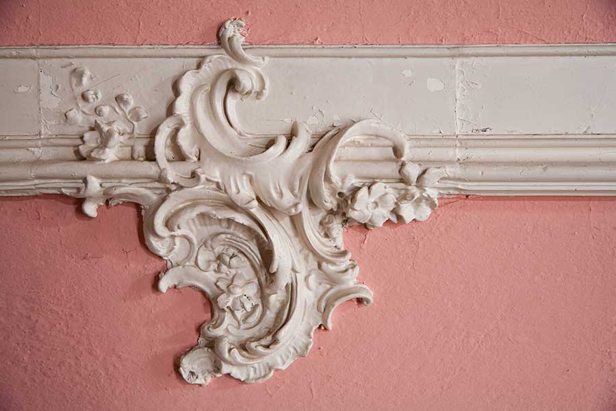 Plaster detail in the Rose Room